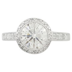 Tiffany & Co. Embrace Platinum Diamond Halo Engagement Ring – 1.68 CTW