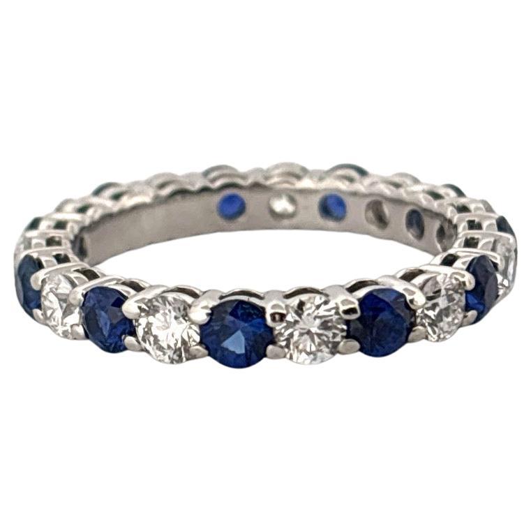 Tiffany & Co. Bracelet éternel Embrace Platinum Diamond & Sapphire 2 Carat Total Eternity Band en vente 4