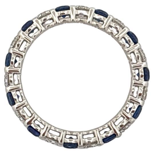 Tiffany & Co. Bracelet éternel Embrace Platinum Diamond & Sapphire 2 Carat Total Eternity Band Unisexe en vente