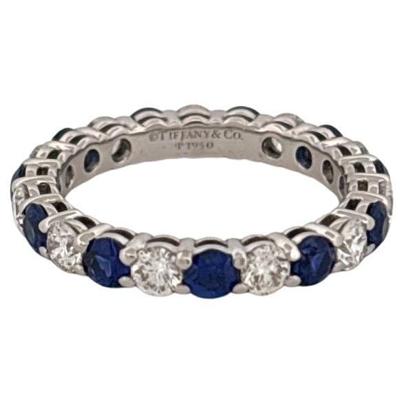 Tiffany & Co. Bracelet éternel Embrace Platinum Diamond & Sapphire 2 Carat Total Eternity Band en vente 2