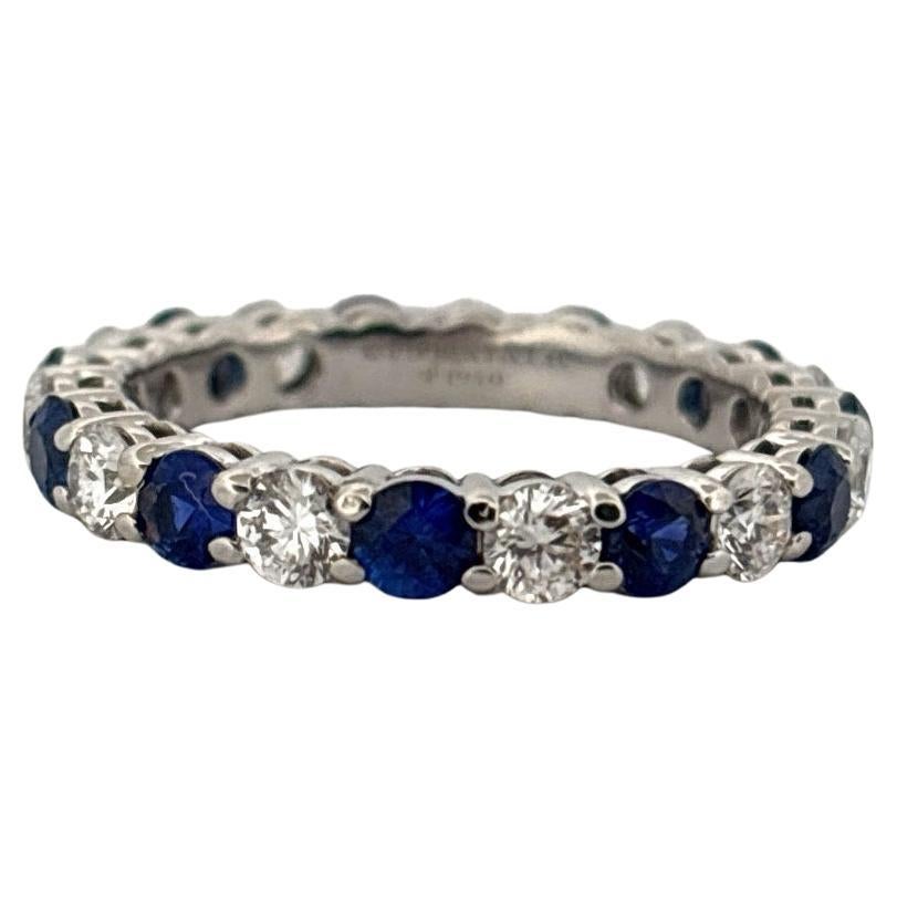 Tiffany & Co. Bracelet éternel Embrace Platinum Diamond & Sapphire 2 Carat Total Eternity Band en vente 3