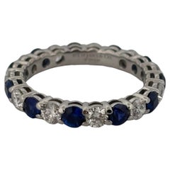 Tiffany & Co. Bracelet éternel Embrace Platinum Diamond & Sapphire 2 Carat Total Eternity Band