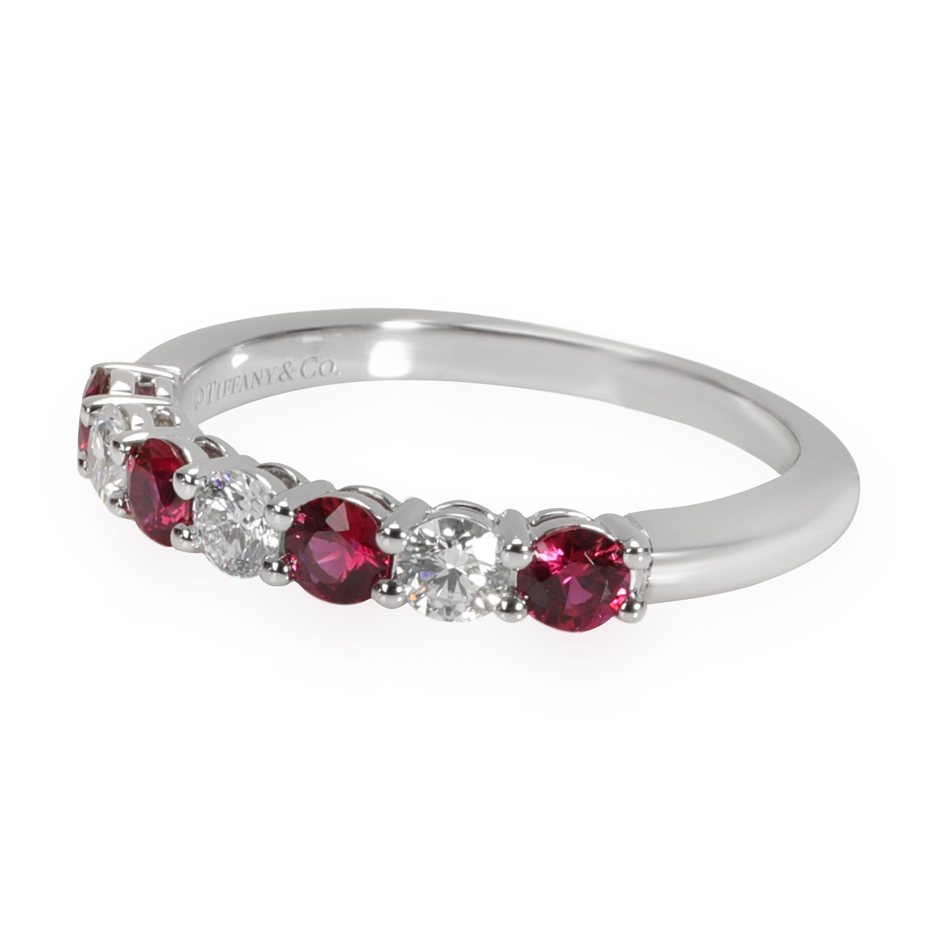 Modern Tiffany & Co. Embrace Ruby and Diamond Band in Platinum 0.25 CTW