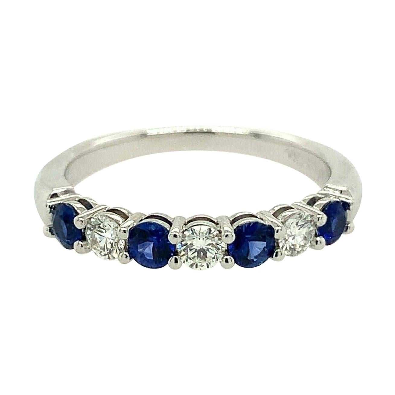 Tiffany & Co. Embrace Sapphire and Diamond Band Ring Platinum .64 CT