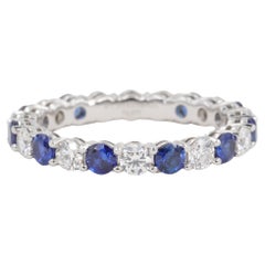 Vintage Tiffany & Co. Embrace Sapphire and Diamond Eternity Band Ring Set in Platinum 