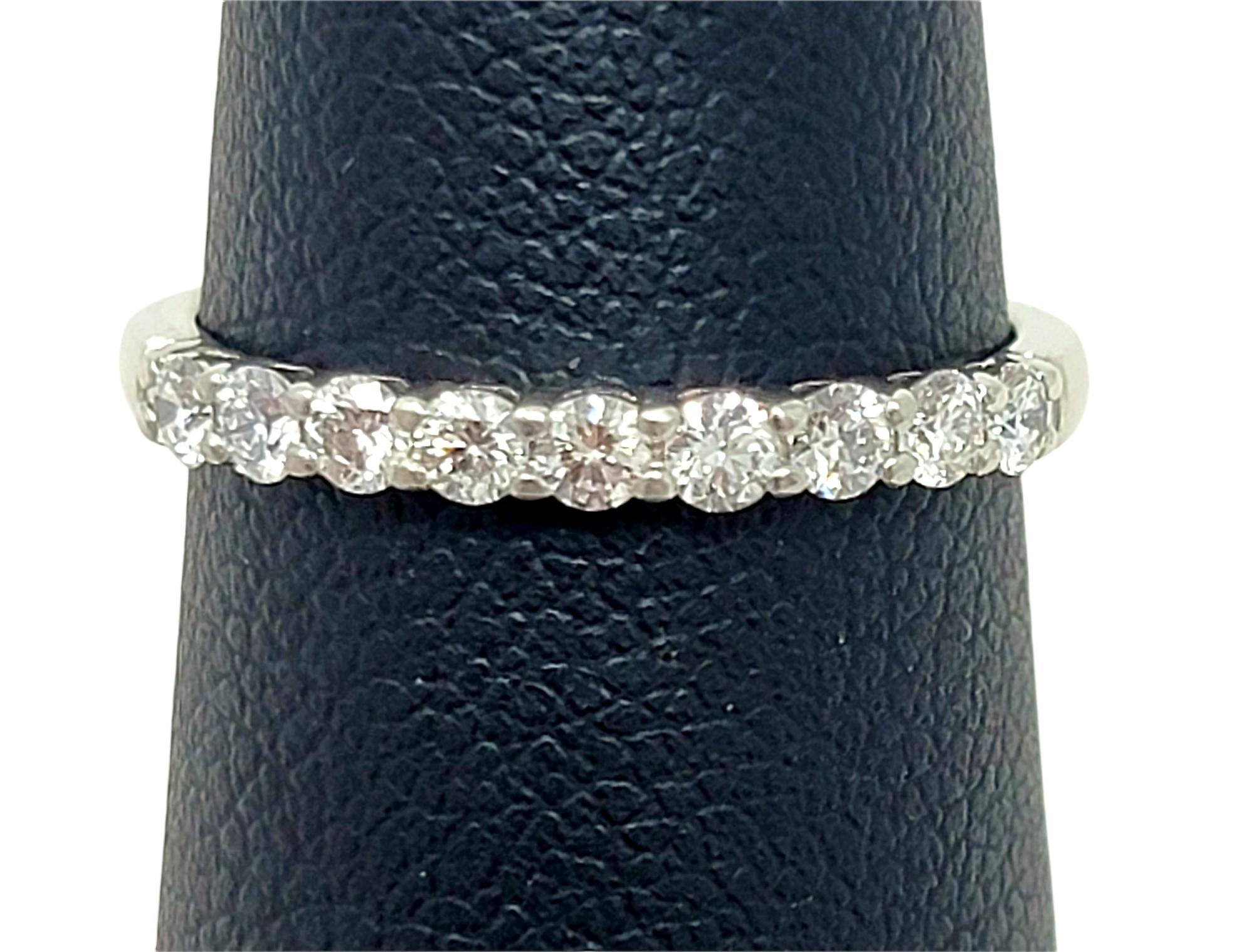 Round Cut Tiffany & Co. Embrace Semi-Eternity 9 Round Diamond Band Ring in Platinum For Sale