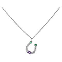 Tiffany & Co. Smaragd, Amethyst und Diamant Hufeisen-Anhänger