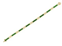 Tiffany & Co. emerald and diamond bracelet, circa 1980.