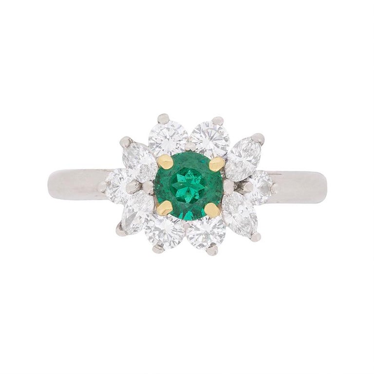 Tiffany and Co. Emerald and Diamond Cluster Ring at 1stDibs | emerald ...
