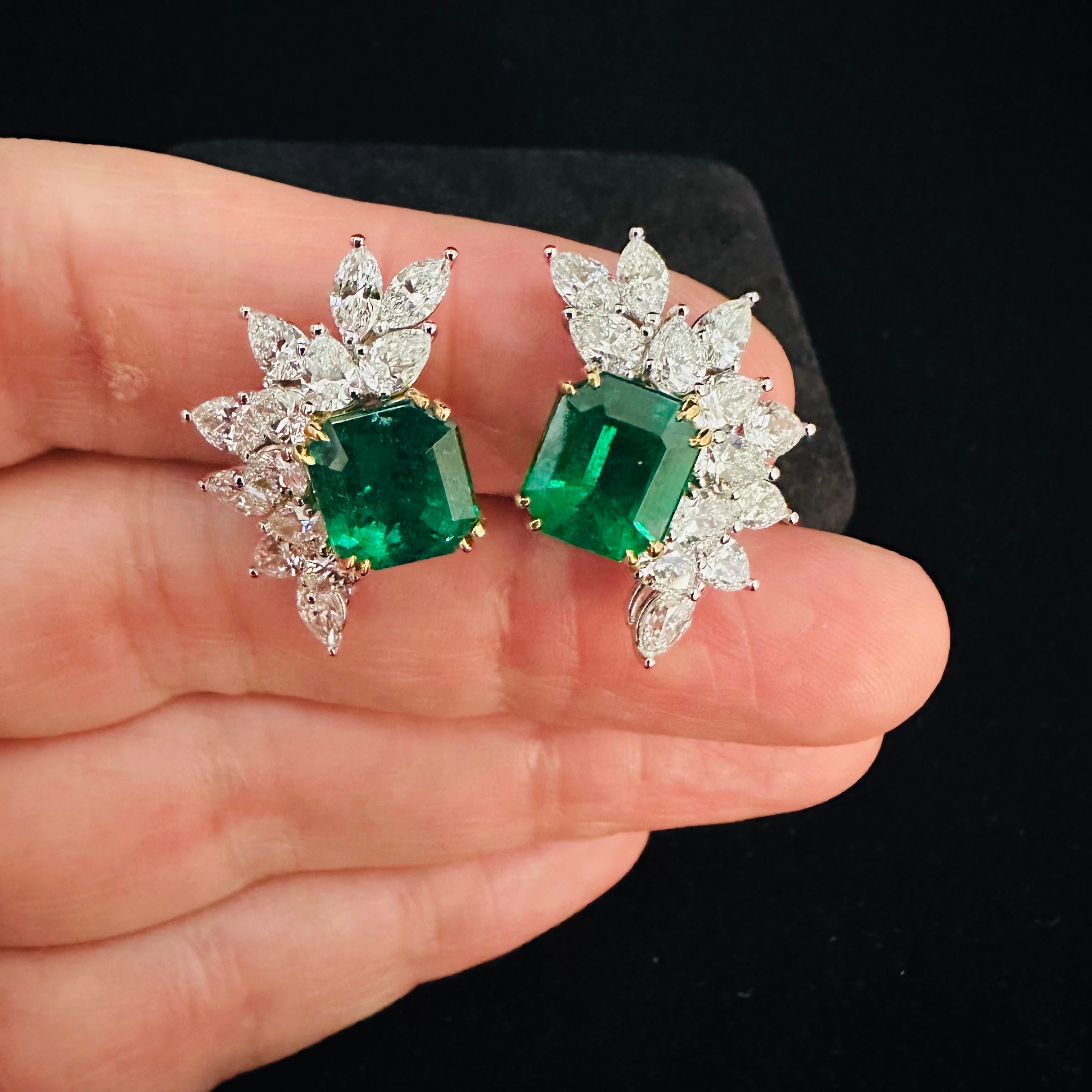 Tiffany & Co. Smaragd und Diamant Ohr Clips Ohrringe 1