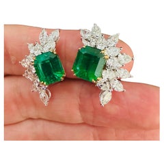 Tiffany & Co Emerald And Diamond Ear Clips Earrings