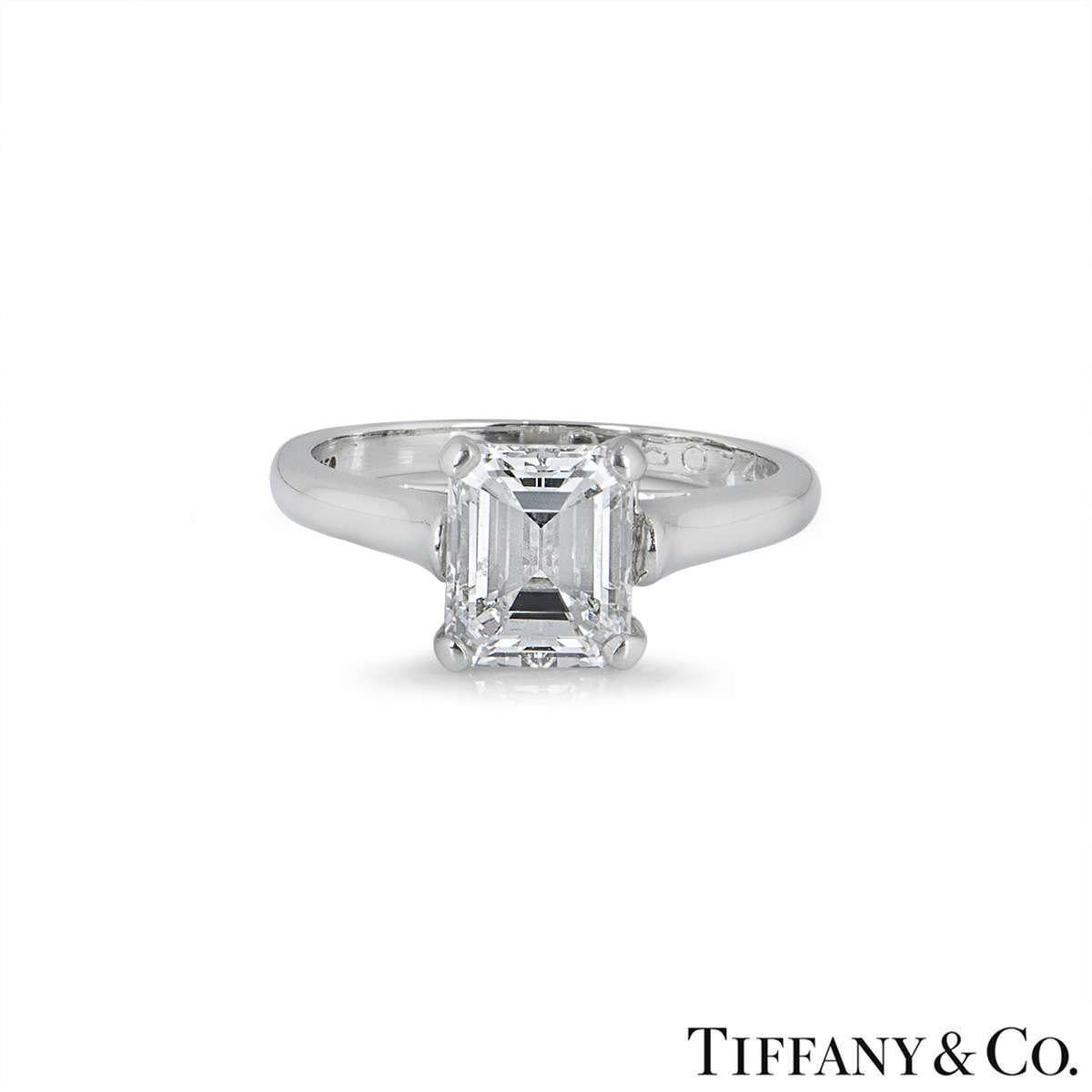 3 stone emerald-cut diamond ring tiffany