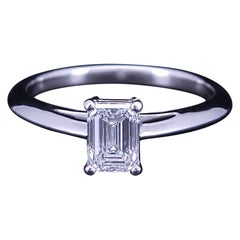 Tiffany & Co Emerald-cut Diamond Engagement Ring in Platinum