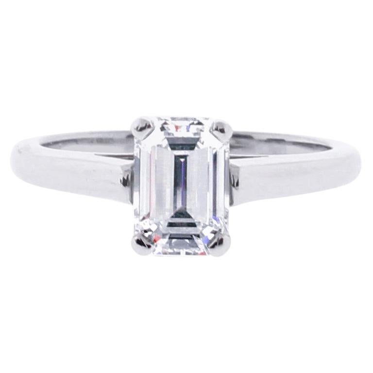 Tiffany and Co. Emerald Cut Diamond Solitaire Engagement Ring at ...