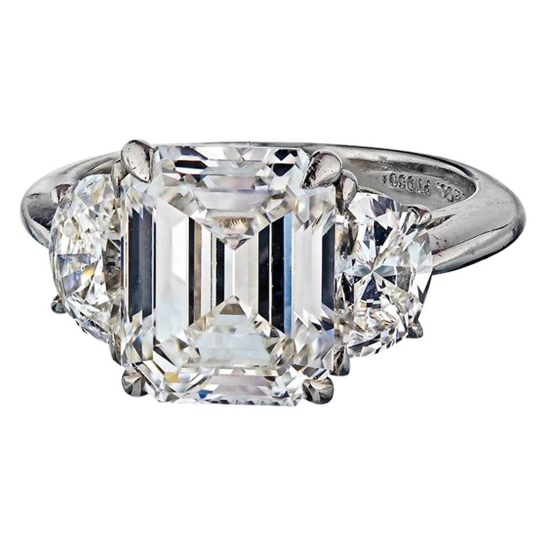 Tiffany & Co. 3.33 carat Emerald Cut Three-Stone Diamond Engagement Ring