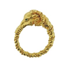 Tiffany & Co Emerald Gold Ram's Head Ring
