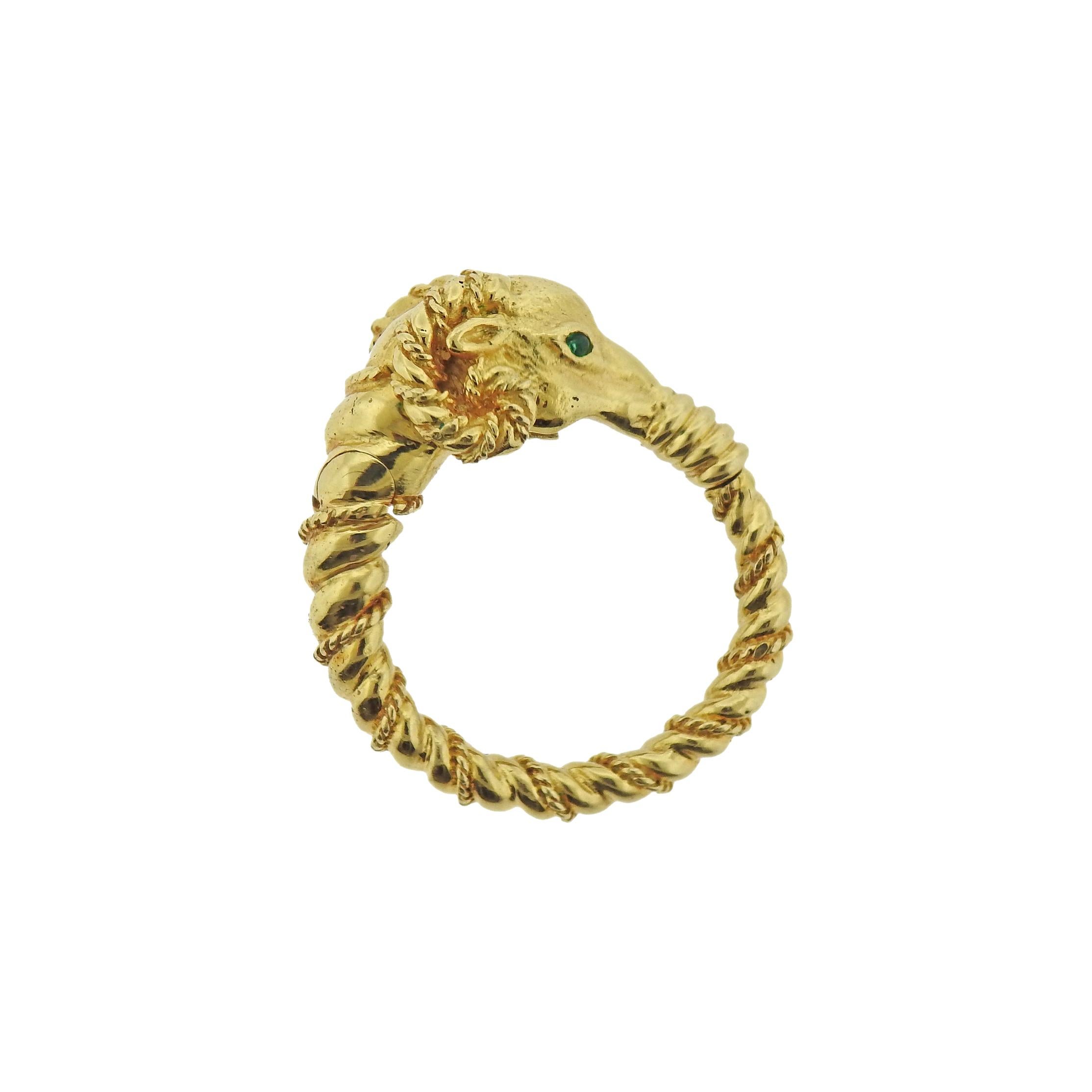 Tiffany & Co Emerald Gold Ram's Head Ring