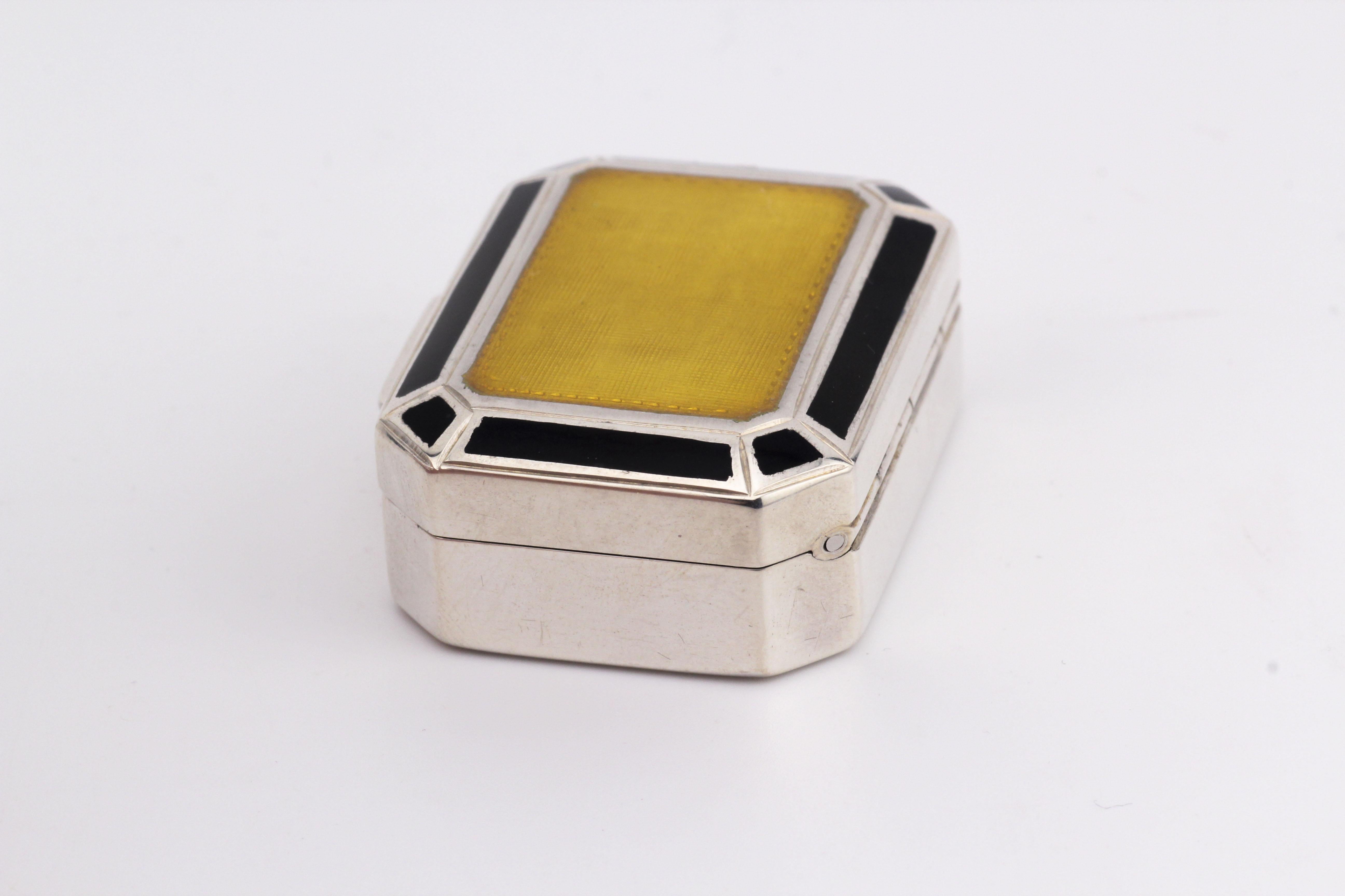 Women's or Men's Tiffany & Co. Enamel 925 Sterling Silver Pill Box Case