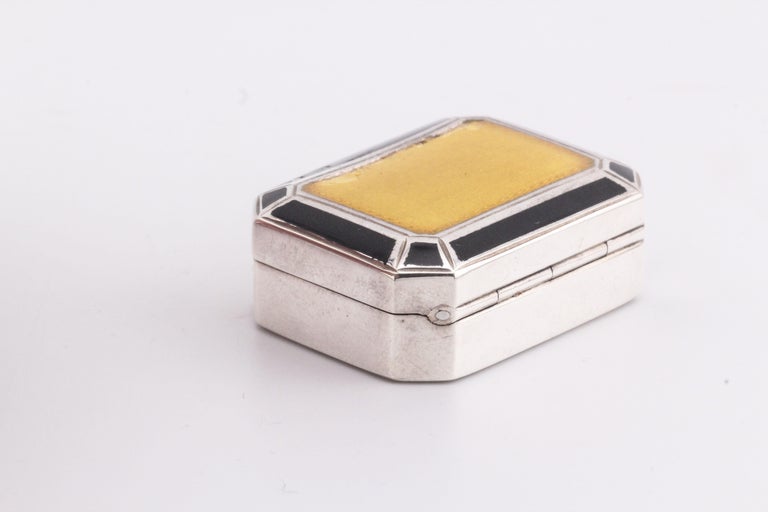 Tiffany and Co. Enamel 925 Sterling Silver Pill Box Case For Sale