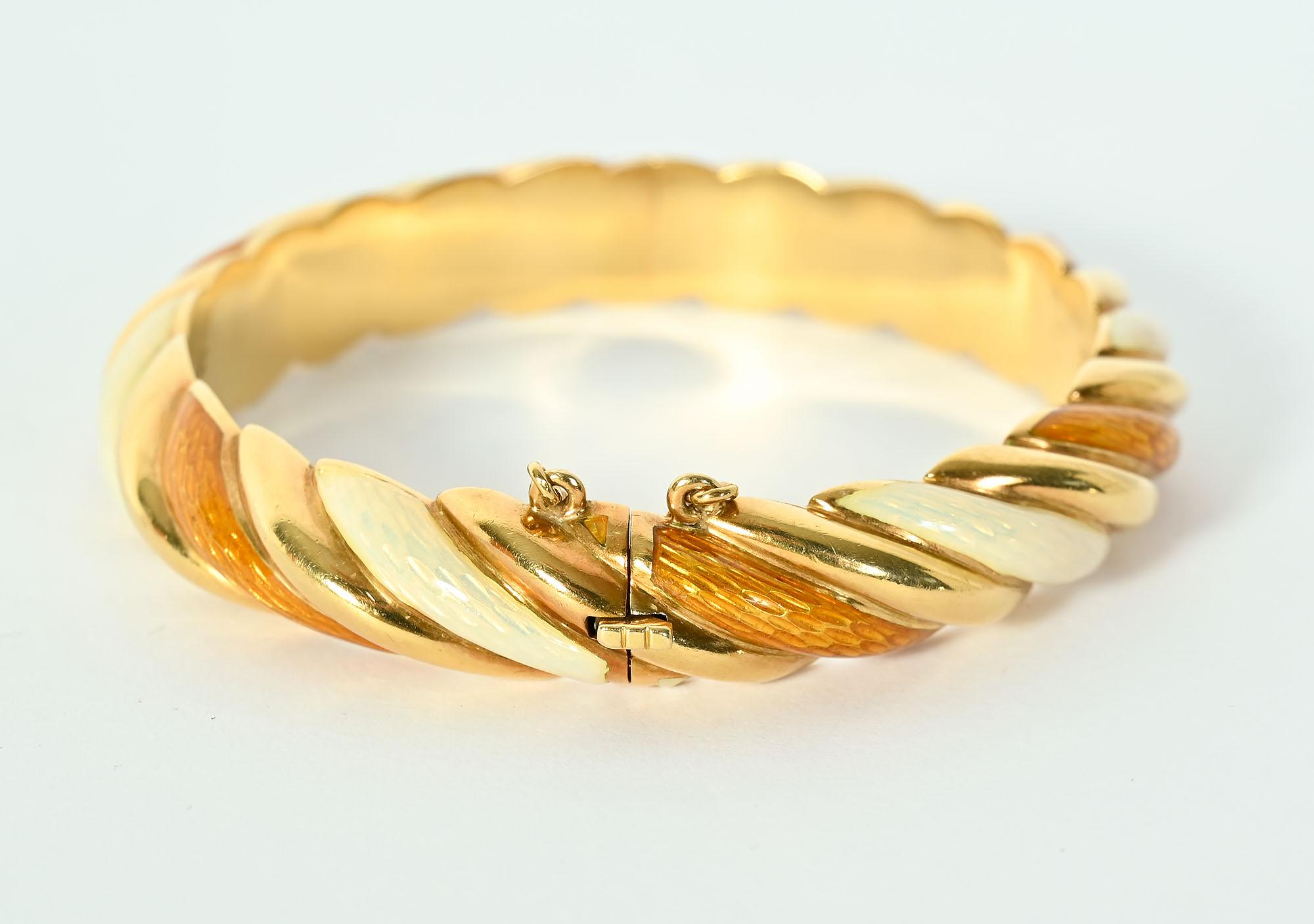 Contemporary Tiffany & Co. Enamel Bangle Bracelet For Sale