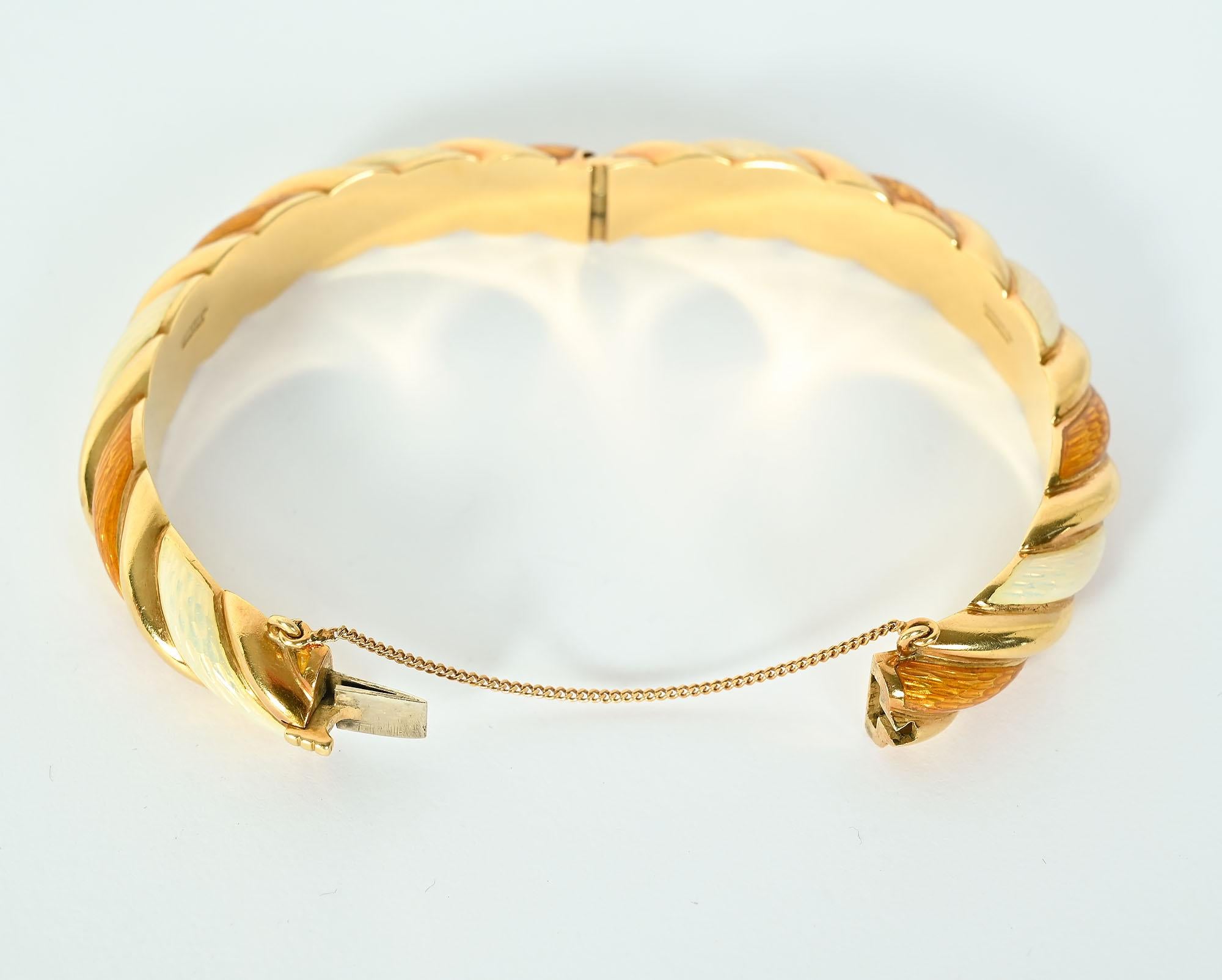 Tiffany & Co. Enamel Bangle Bracelet In Excellent Condition For Sale In Darnestown, MD