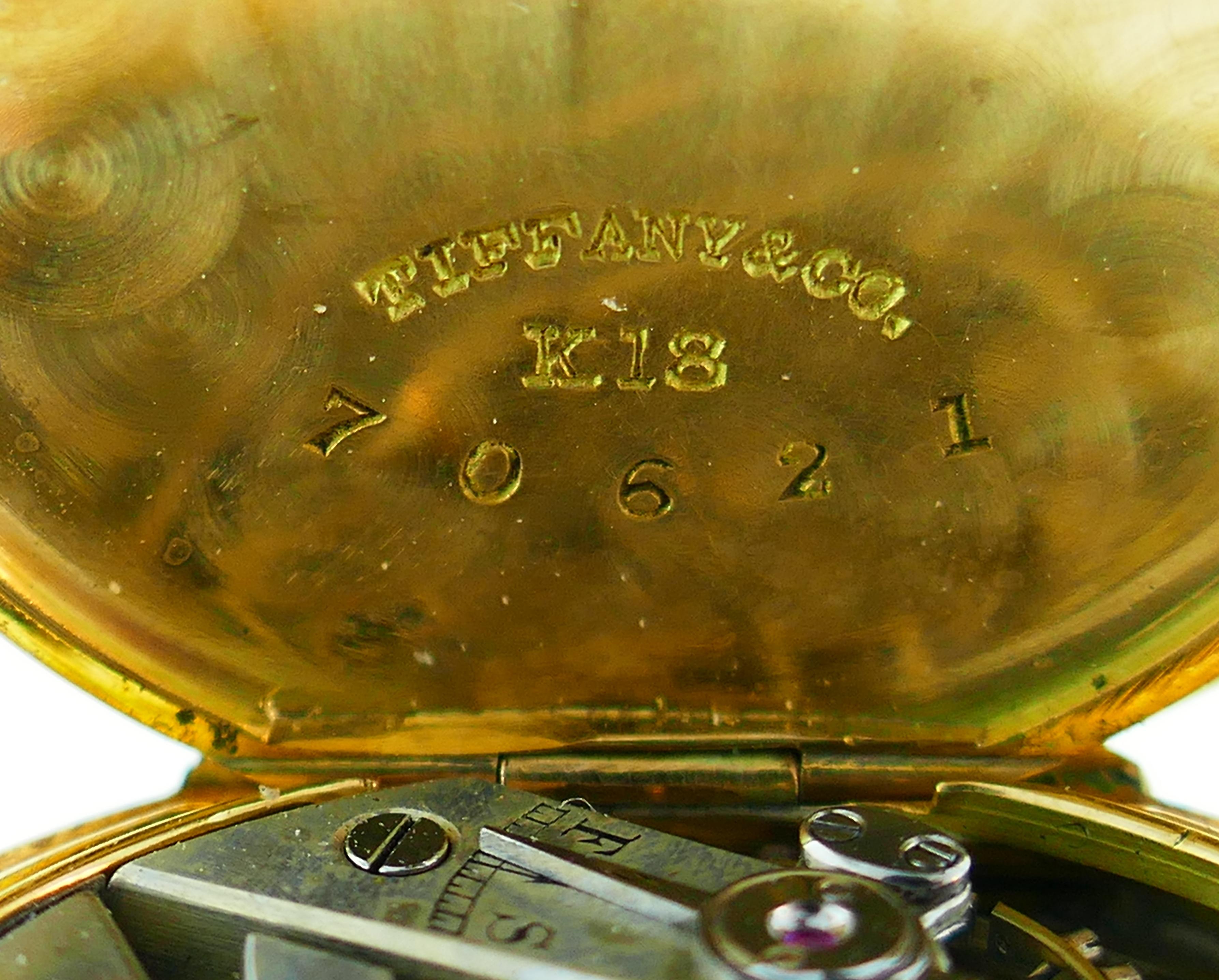 Tiffany & Co. Enamel Gold Pocket Watch 1890s Tiffany & Co. Movement 1