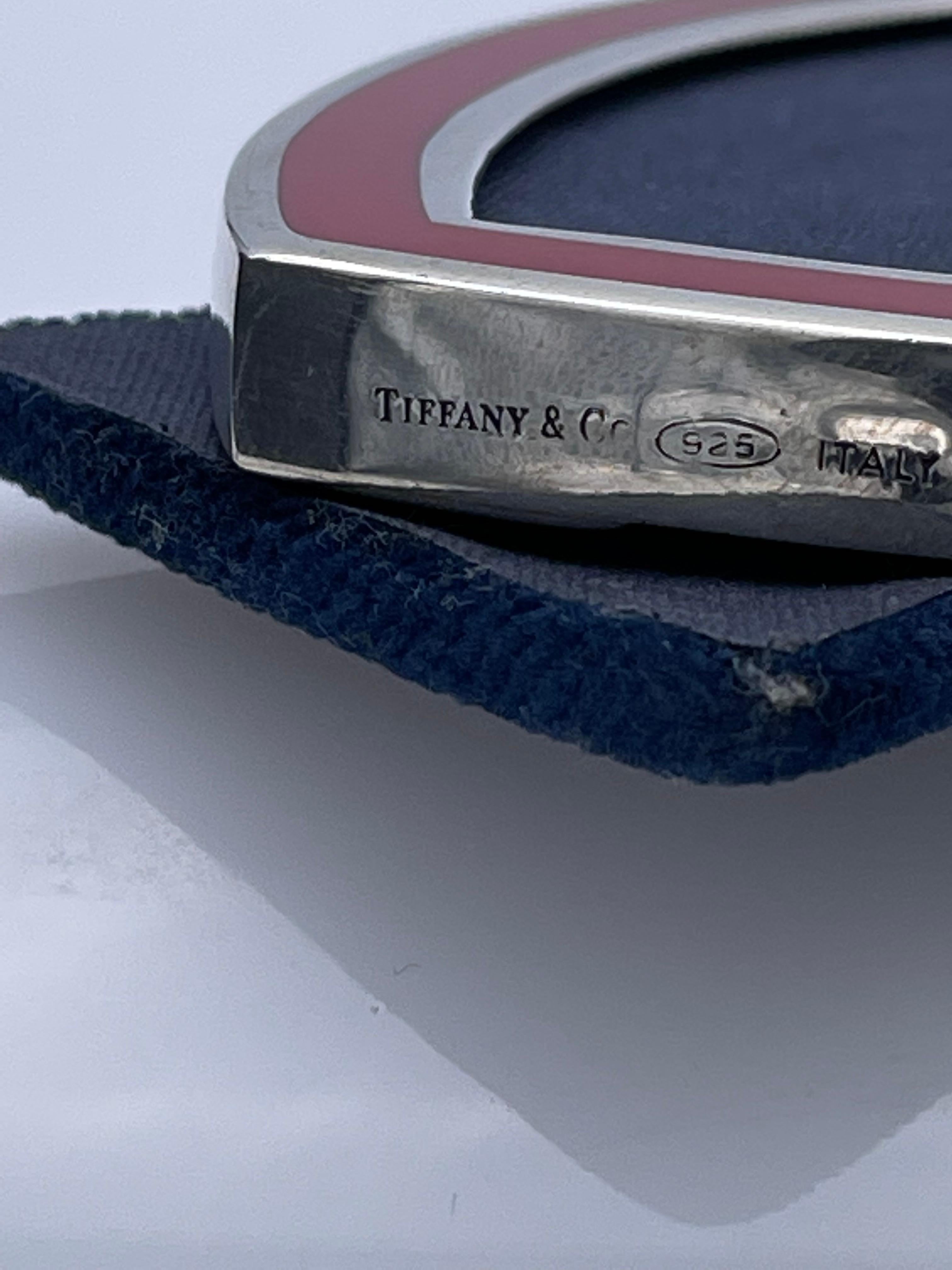 Tiffany & Co. Cadre en émail et en argent Unisexe en vente