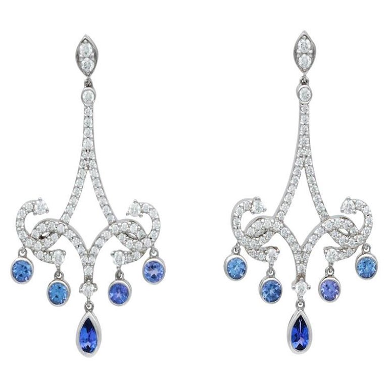 Tiffany and Co. ‘ENCHANT’ Diamond and Tanzanite Chandelier Earrings For
