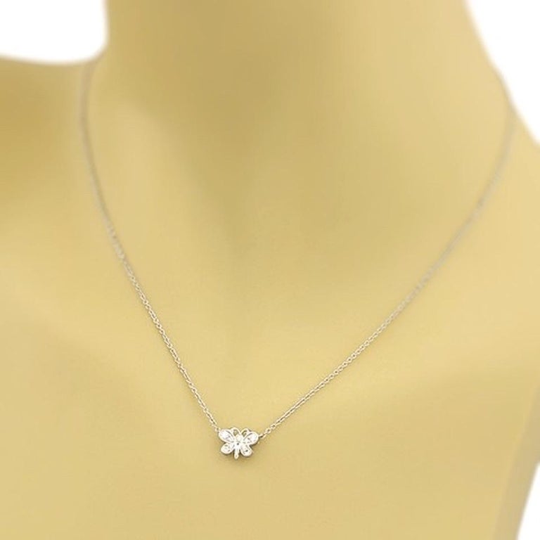 Tiffany and Co. Enchant Diamond Butterfly Pendant Necklace in Platinum