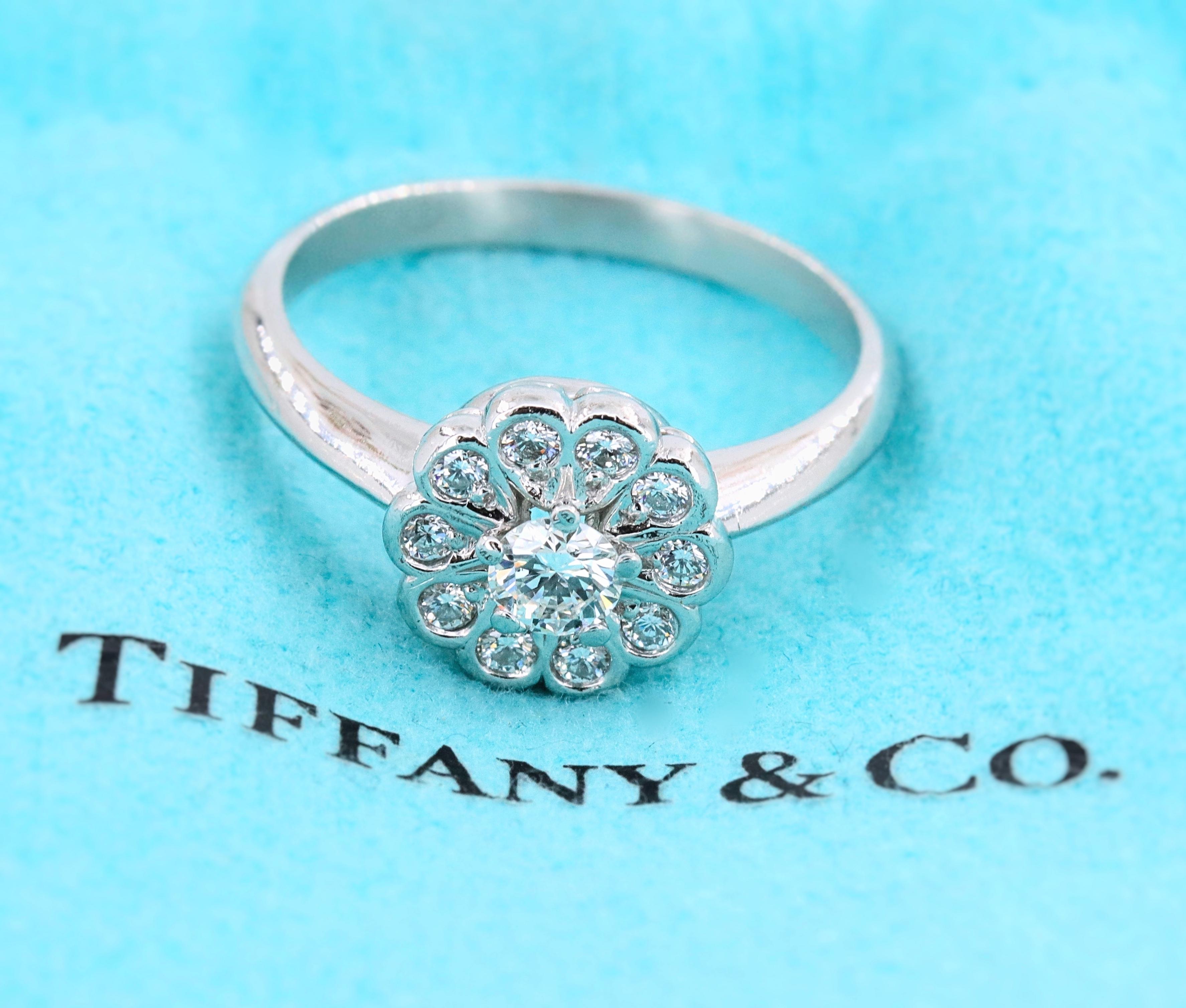 Tiffany & Co. Enchant Flower Diamond Ring in Platinum 0.35 Carat 2