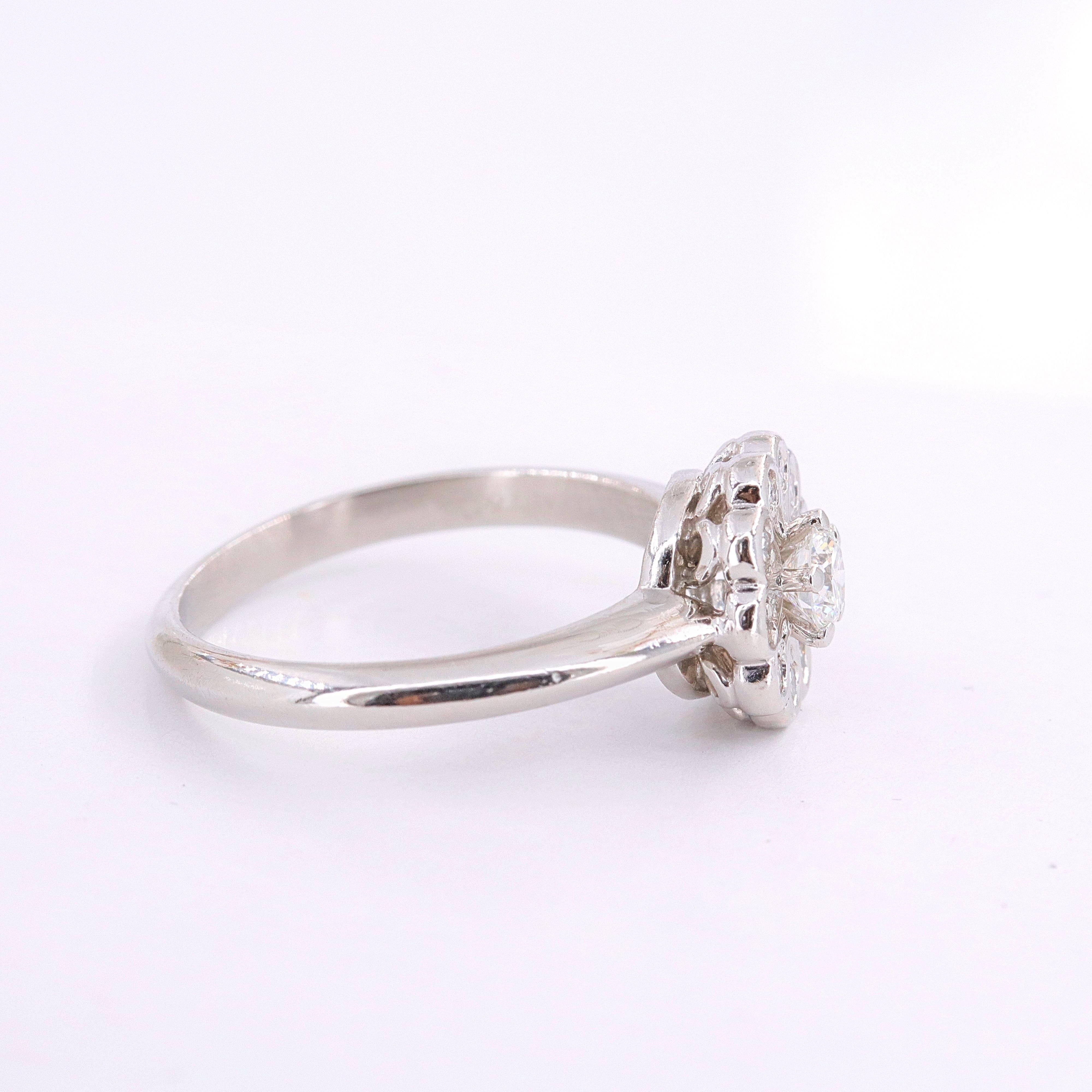 Round Cut Tiffany & Co. Enchant Flower Diamond Ring in Platinum 0.35 Carat