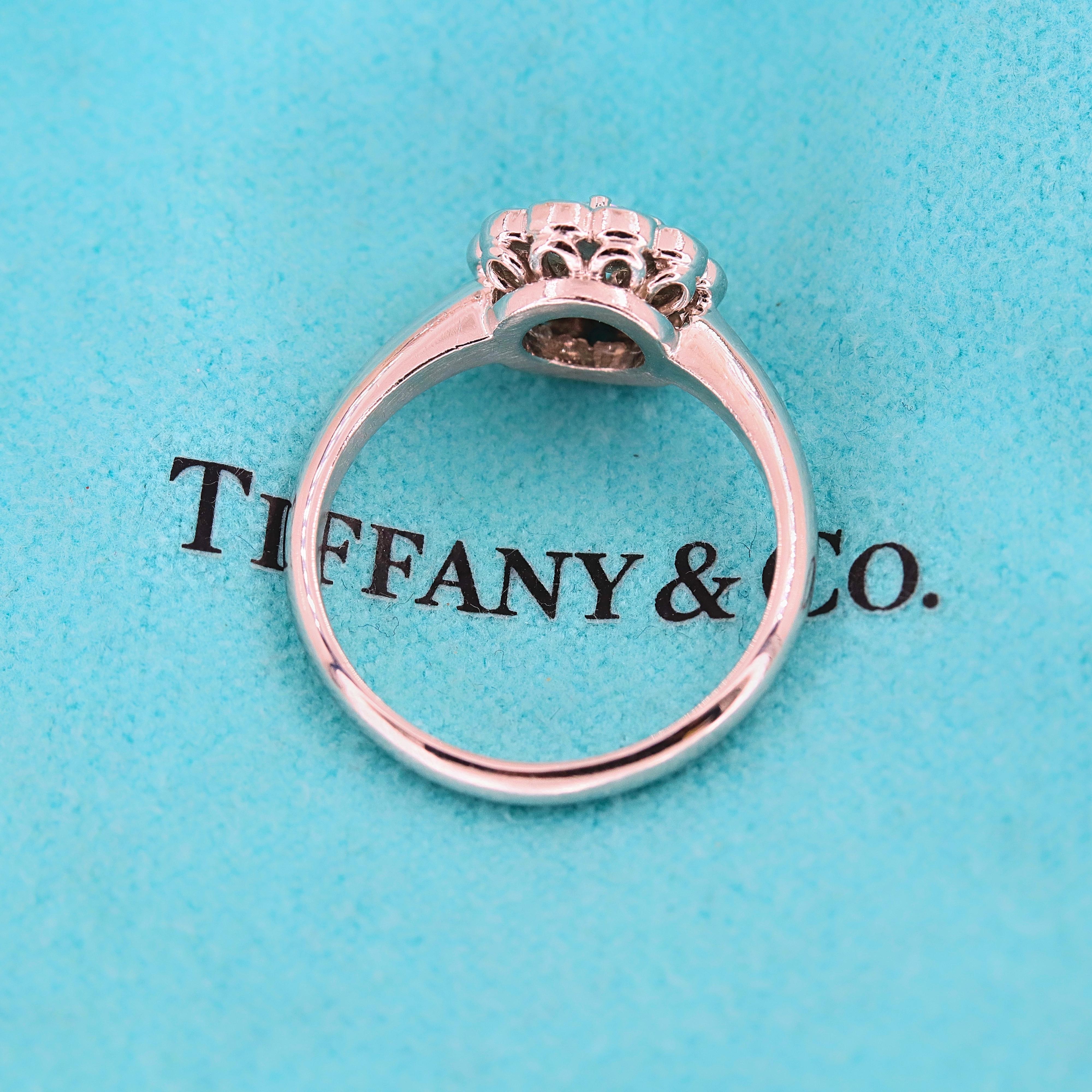 Women's or Men's Tiffany & Co. Enchant Flower Diamond Ring in Platinum 0.35 Carat