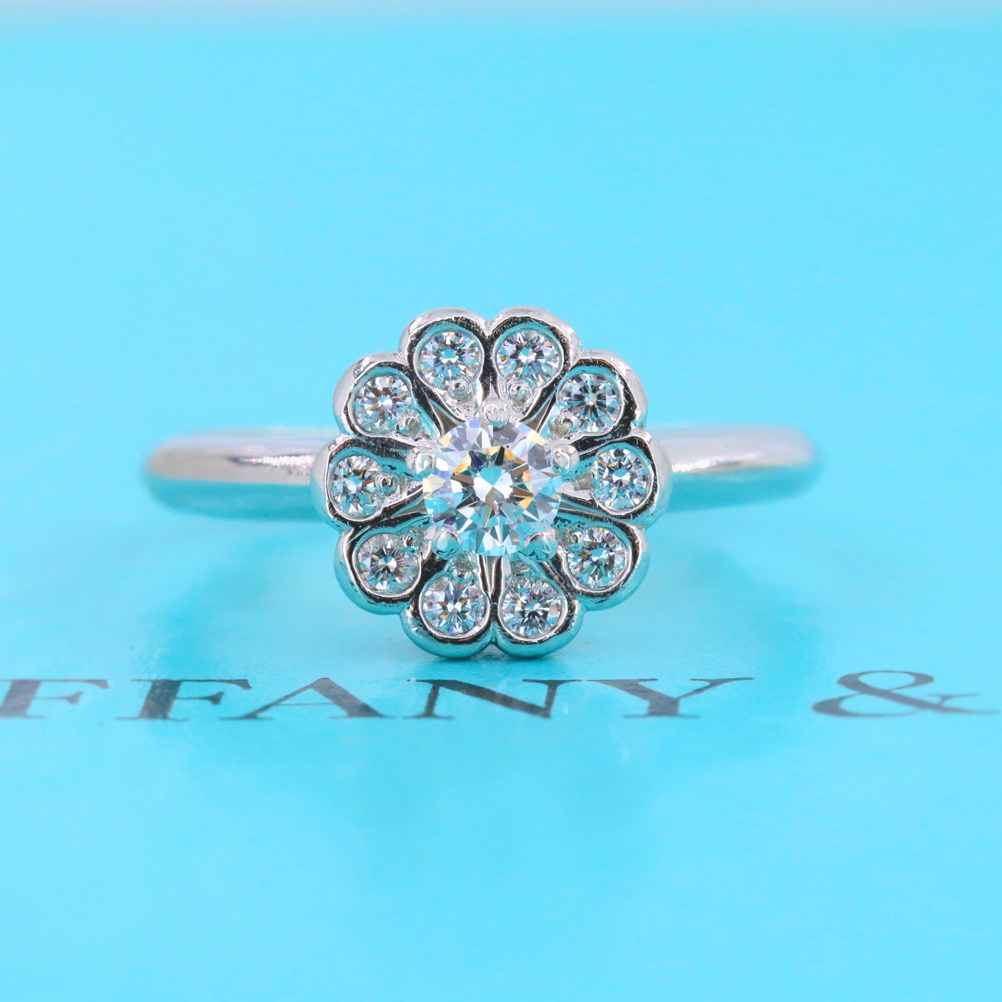 Tiffany & Co. Enchant Flower Diamond Ring in Platinum 0.35 Carat 1