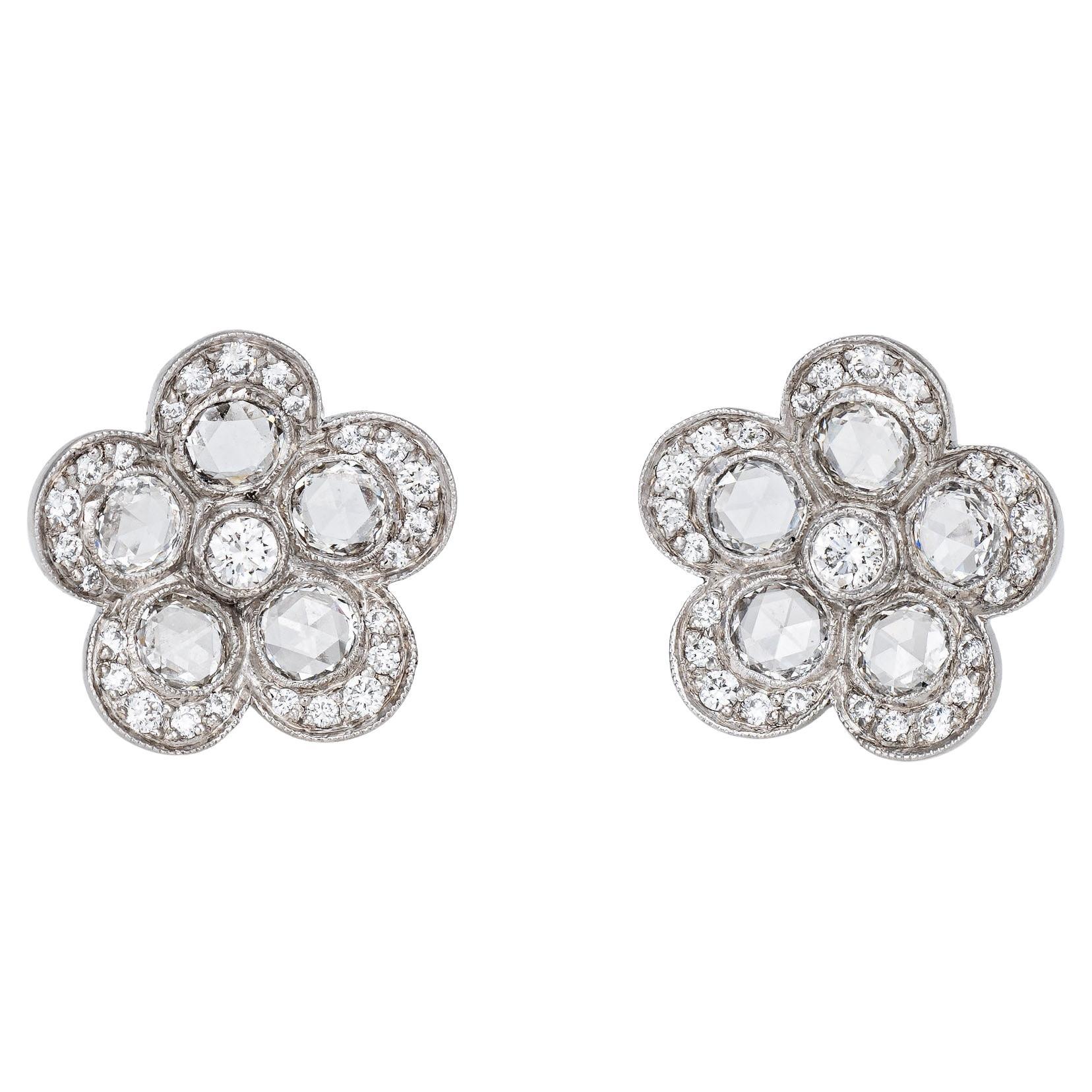 Tiffany & Co Tiffany & Co Enchant Blumenohrringe Nachlass Platin fein signiert Schmuck Ohrstecker