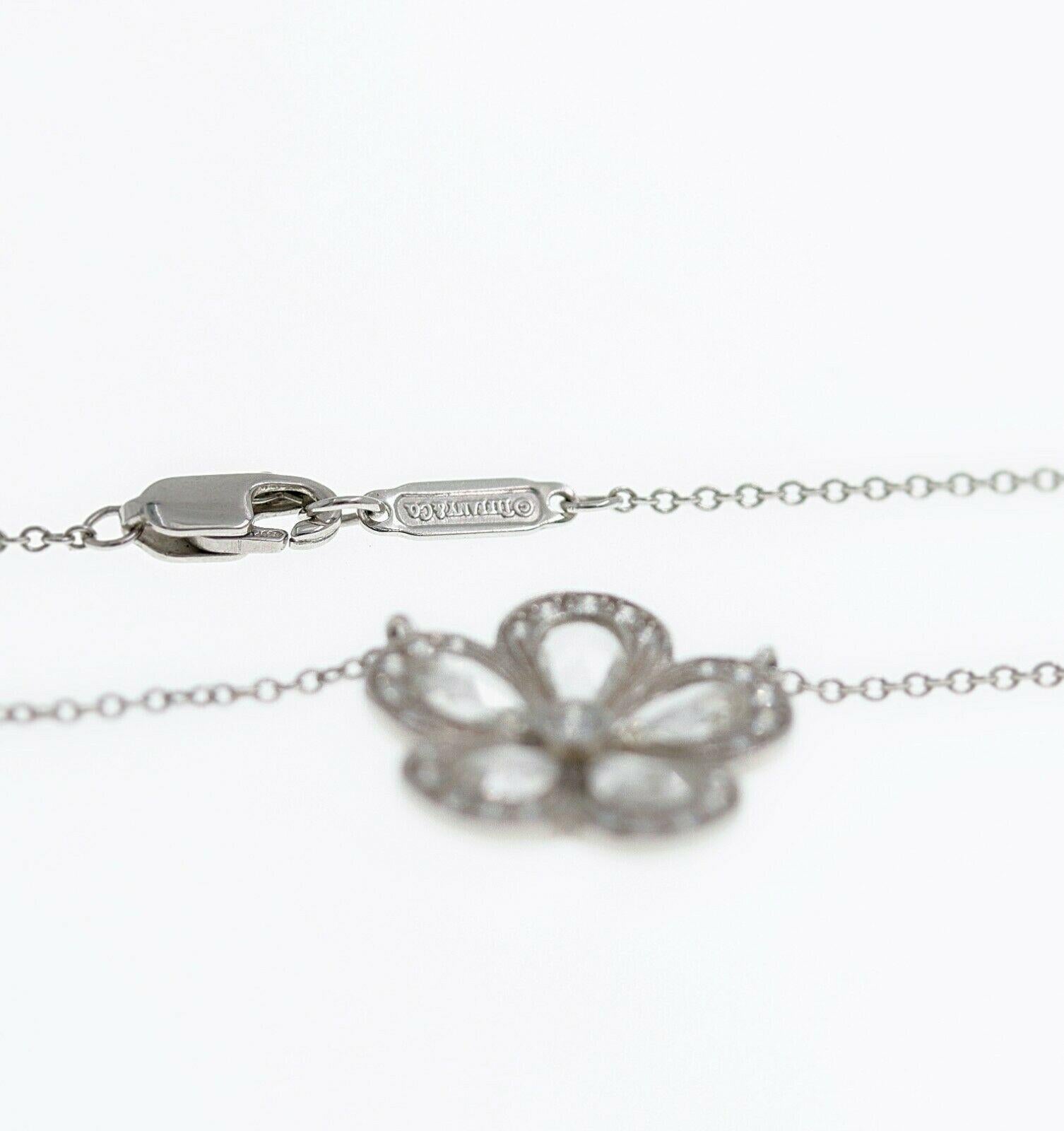 white gold flower necklace