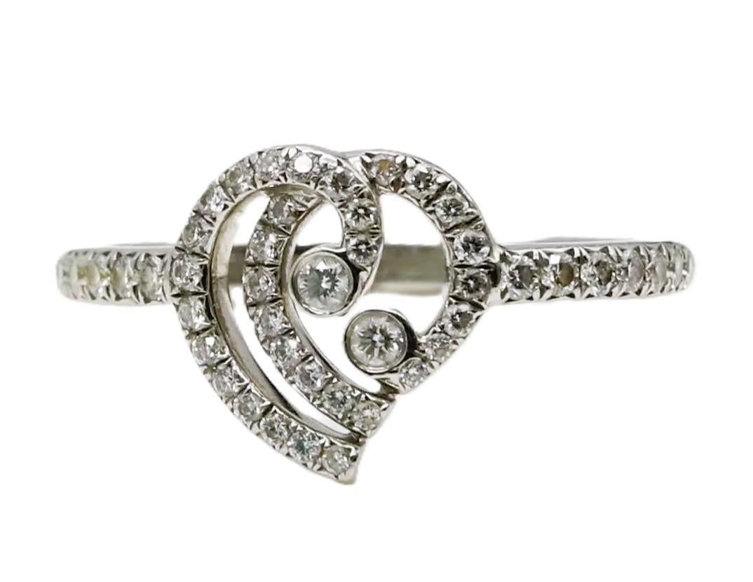 Brilliant Cut Tiffany & Co. Enchant Heart .950 Platinum Diamond 0.22 CTW  Ring - Retired For Sale