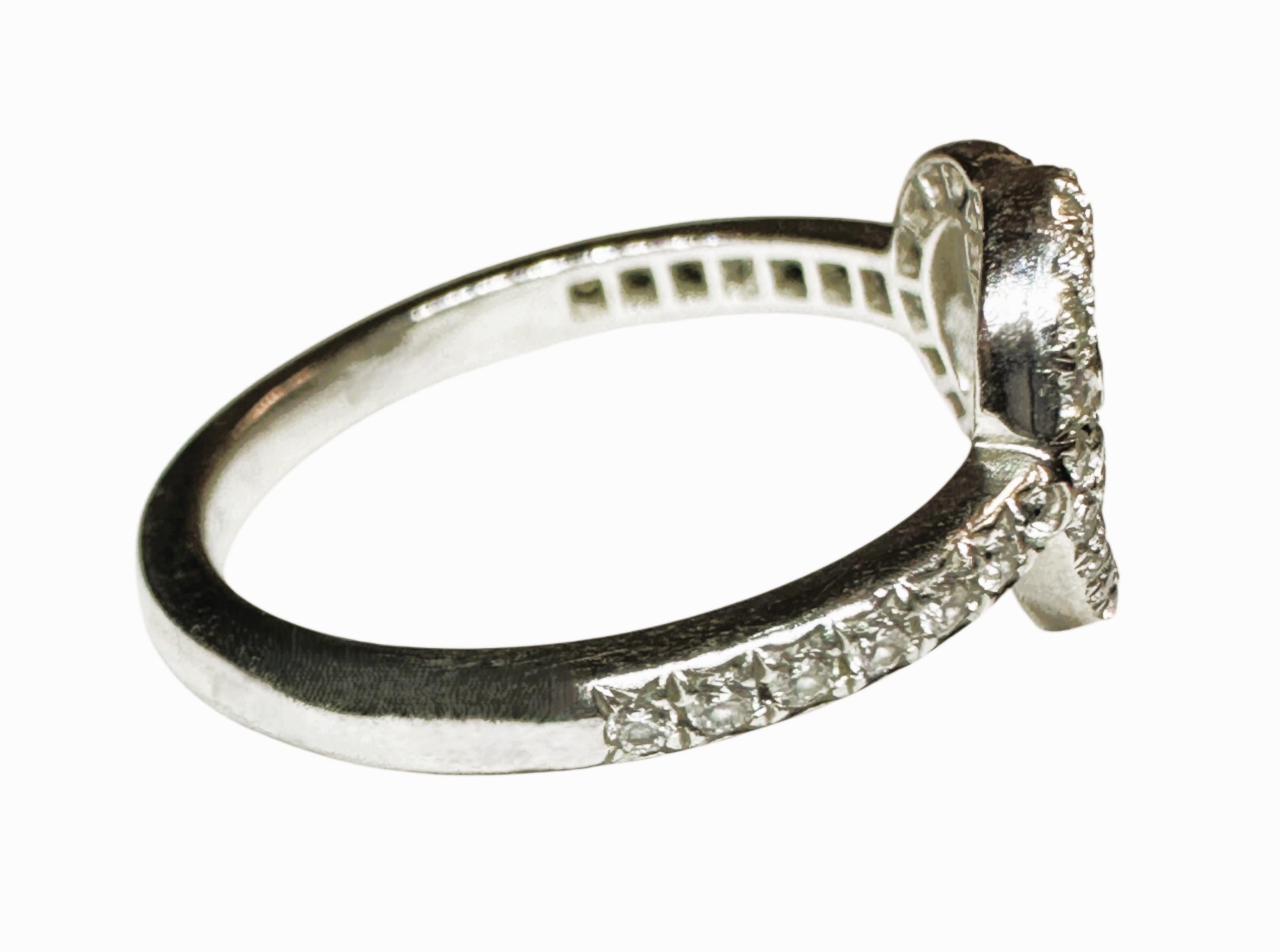 Women's Tiffany & Co. Enchant Heart .950 Platinum Diamond 0.22 CTW  Ring - Retired For Sale
