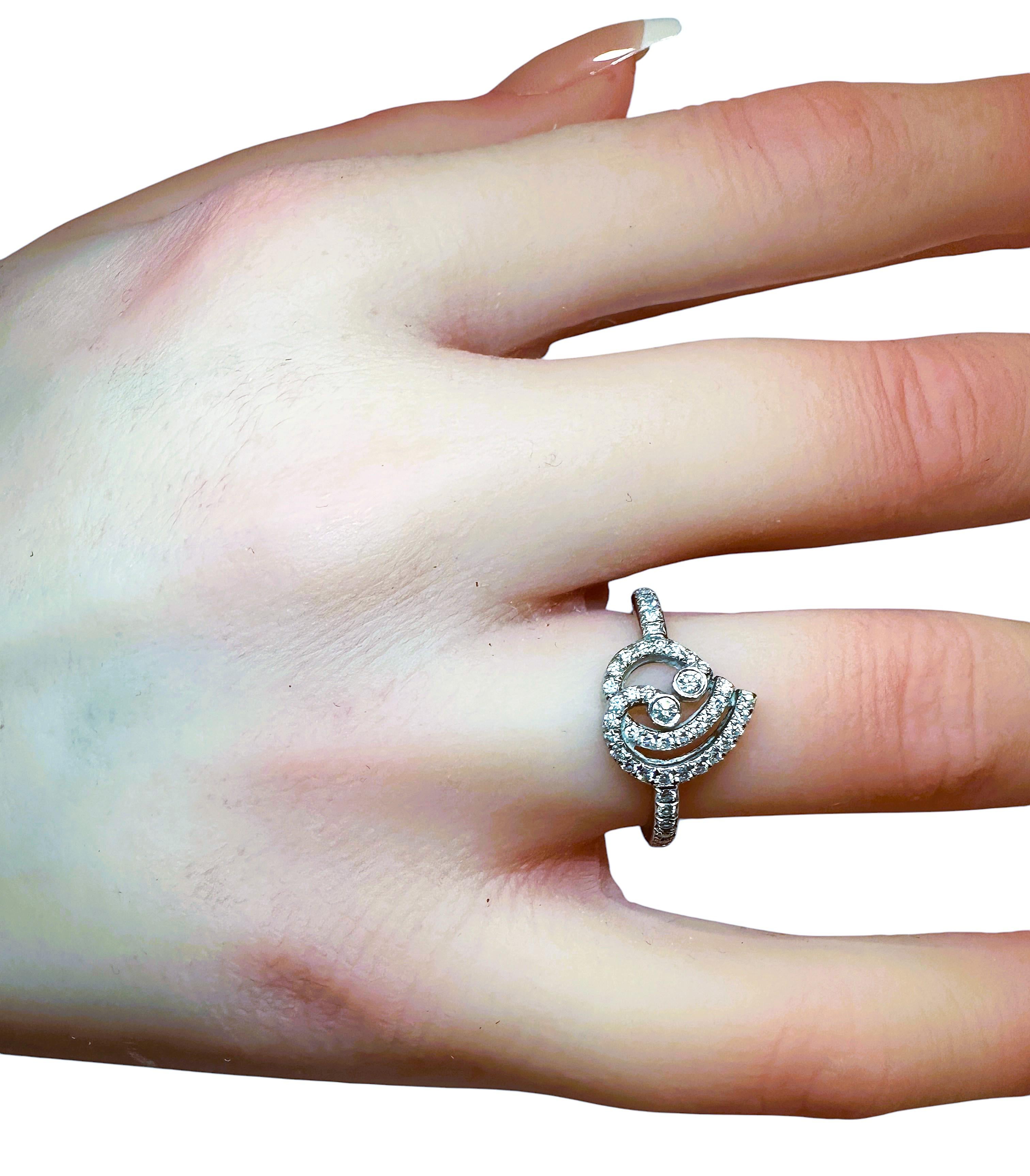 Tiffany & Co. Enchant Heart .950 Platinum Diamond 0.22 CTW  Ring - Retired For Sale 3