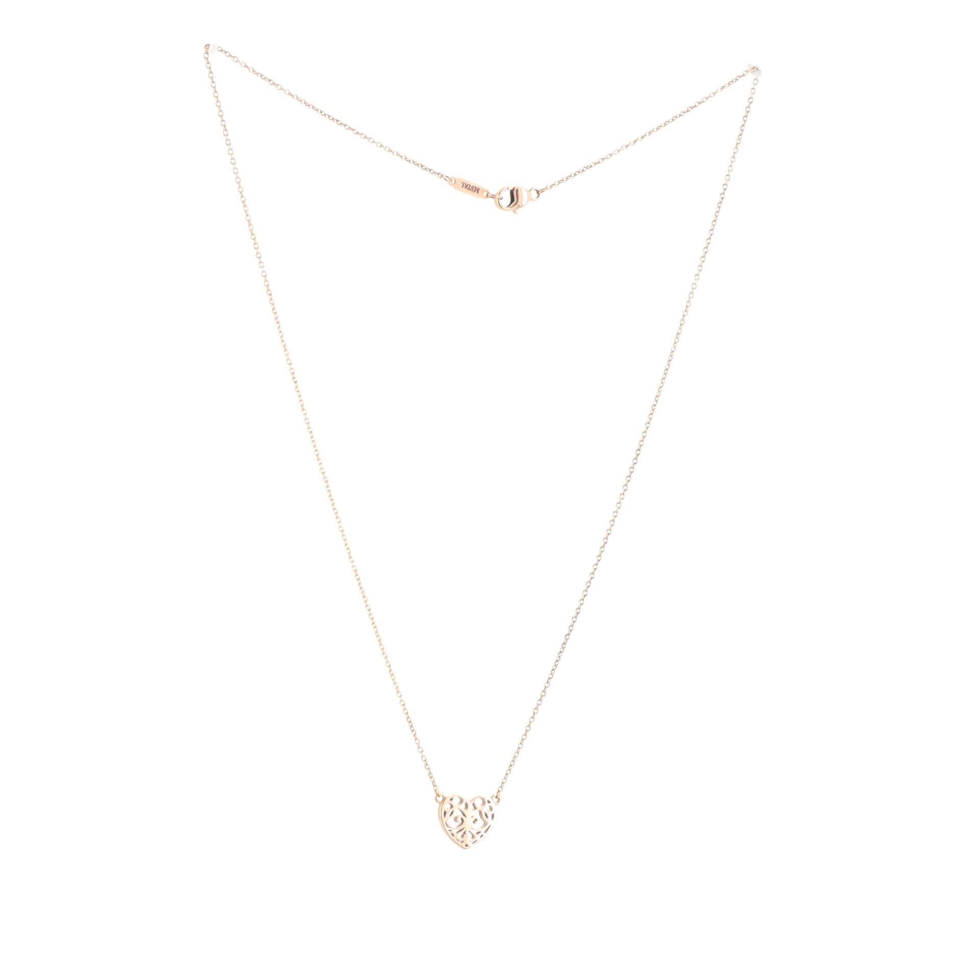 Women's Tiffany & Co. Enchant Heart Station Necklace Rubedo Metal Mini