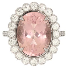 Tiffany & Co. Enchant Oval Ring Platinum with Morganite and Diamonds 5.49CT