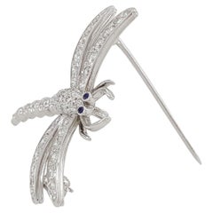 Tiffany & Co. Enchant Platinum 0.56 Ct Round Cut Diamond & Blue Sapphire Dragon