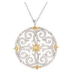 Tiffany & Co. Enchant Platinum and Rose Gold Scroll Diamond Pendant Large Model