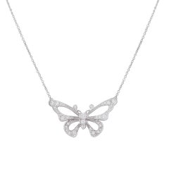 TIFFANY & Co. Enchant Platinum Diamond Butterfly Pendant Necklace