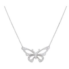TIFFANY & Co. Enchant Platinum Diamond Butterfly Pendant Necklace