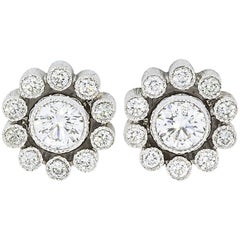 Tiffany & Co. Enchant Platinum Diamond Filigree Stud Earrings