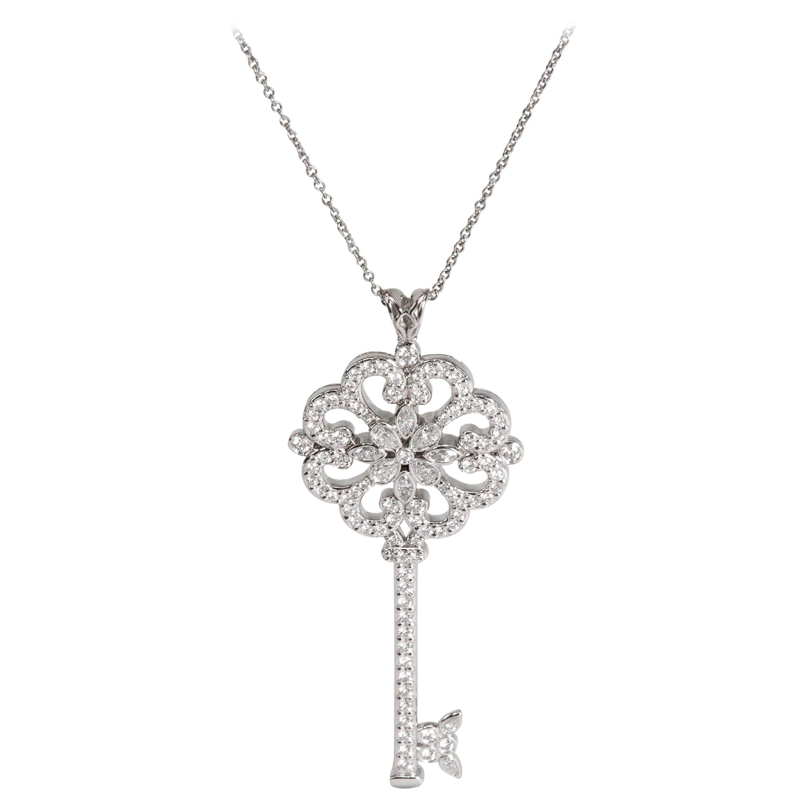 Tiffany & Co. Enchant Primrose Diamond Key Pendant in Platinum 0.98 Carat