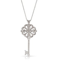 Tiffany & Co. Enchant Primrose Diamond Key Pendant in Platinum 0.98 Carat