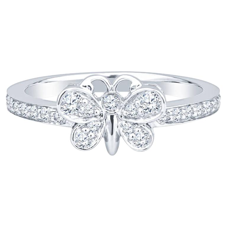 Tiffany & Co. Enchant Round Diamond Butterfly Ring in Platinum 0.21 Carat