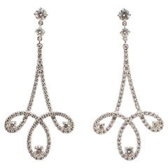 Tiffany & Co. Enchant Scroll 950 Platinum Diamond Chandelier Dangle Earrings