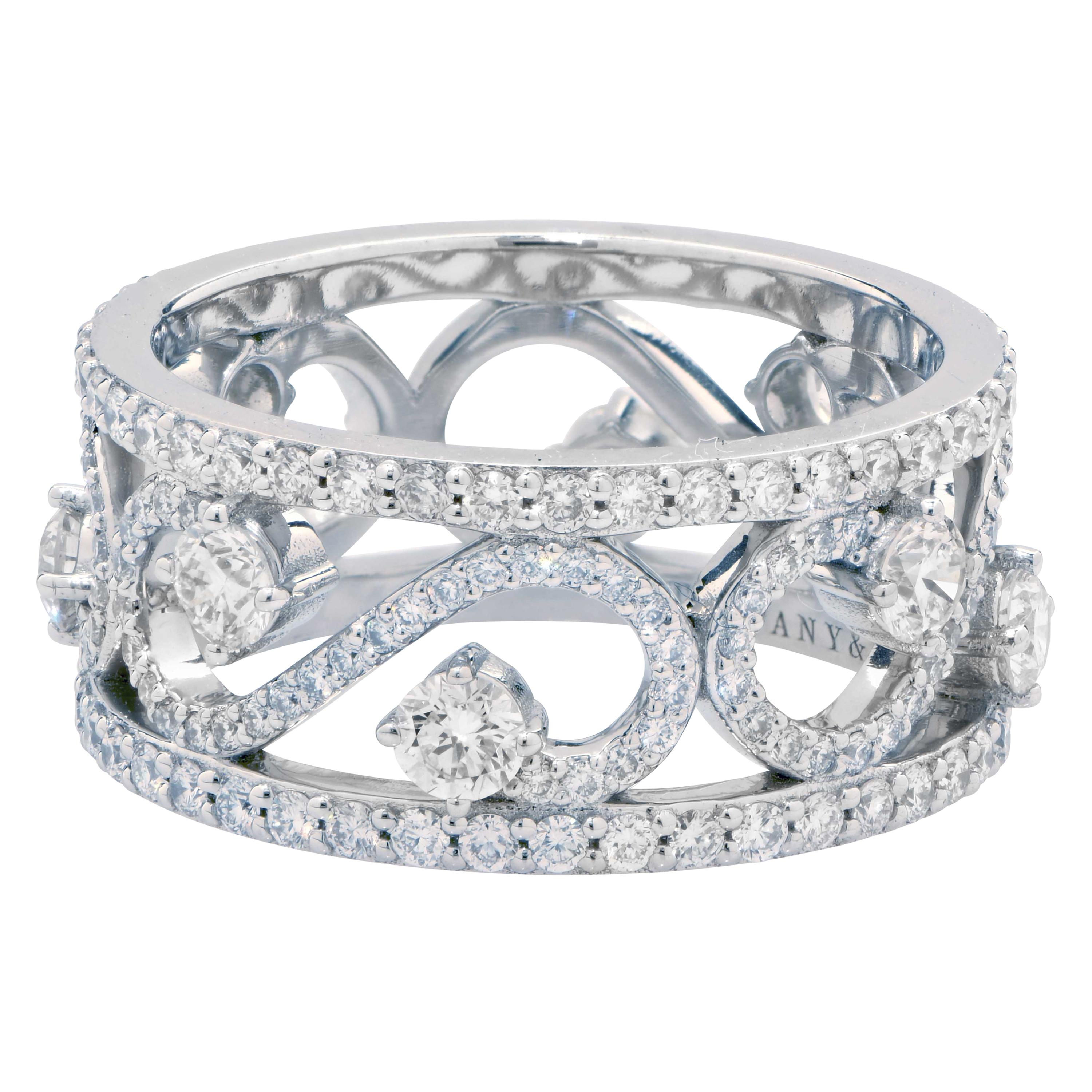 Tiffany & Co. Enchant Scroll Band Ring in 18 Karat White Gold